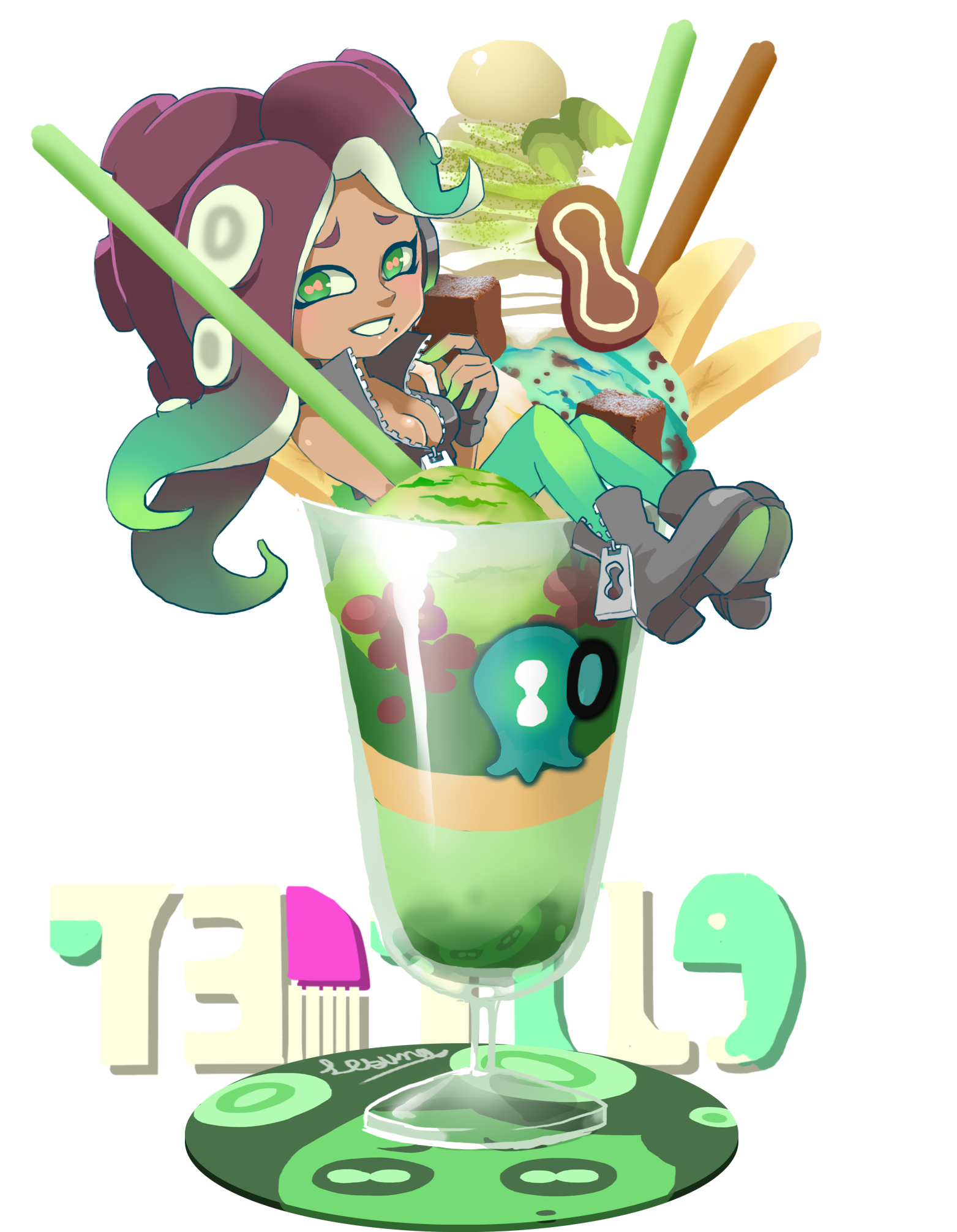 Lesuna793 イイダちゃんのチョコ 抹茶パフェ Splatoon2 スプラトゥーン2 イイダ テンタクルズ