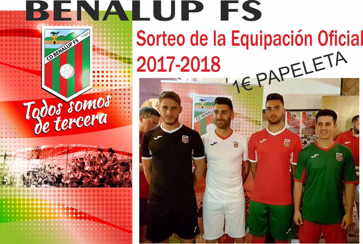 El Benalup F.S sortea la equipación oficial , podreis comprar su papeleta en el stan de el marathon.
¡¡¡Todos jugamos en tercera!!!