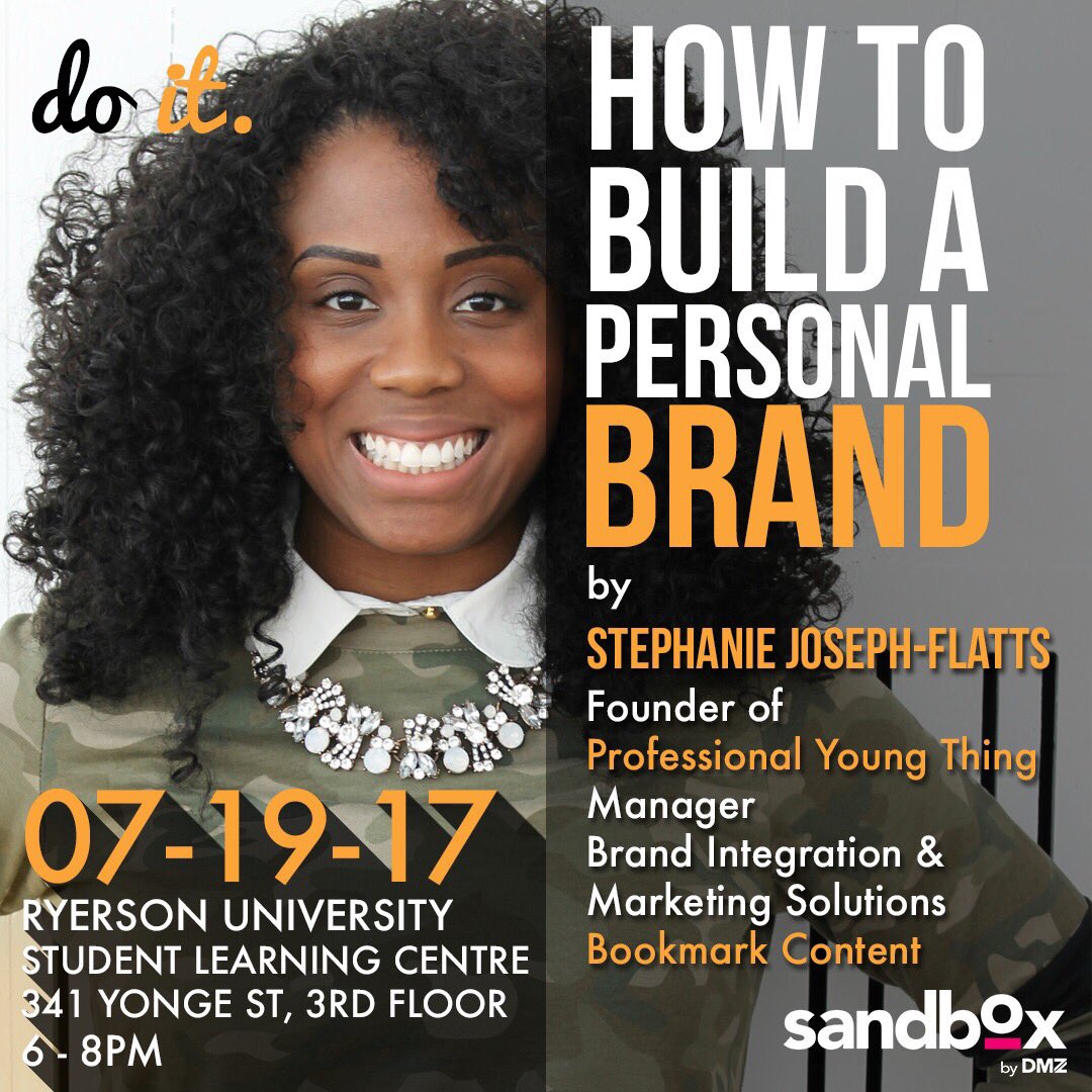 doitcanada's tweet image. Come check out a free workshop about how to develop your own personal brand and craft your own story with Stephanie Joseph-Flatts.