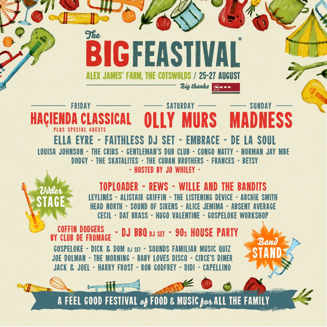 6 weeks until <a href="/thebigfeastival/">Big Feastival</a> and it's our biggest line-up yet. William Orbit is hosting The Cheese Hub this year ticketmaster.co.uk/thebigfeastival