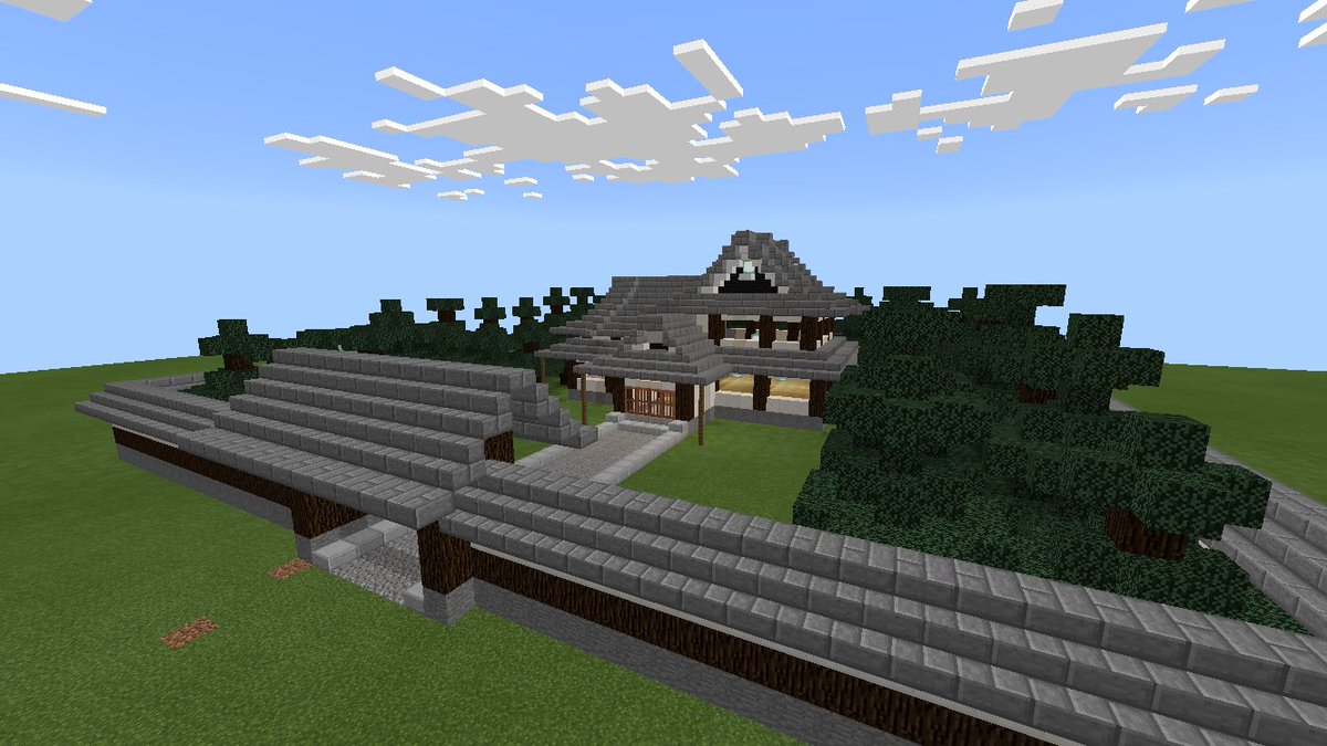 竹和 マイクラ和風建築 No Twitter 自宅の周りに塀と木を植えました ちょっと多かったですかねww