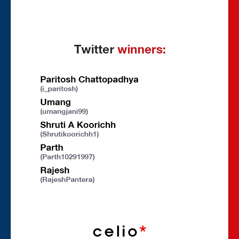 Congratulations on winning the #BonjourCelio contest! In case of any queries, have a look at our t&c or contact us.
#FrenchNationalDay