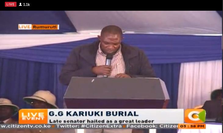 Chamgeifm1's tweet image. "Dr. S.K. Macharia has facilitated this live broadcast for free," #RipGG