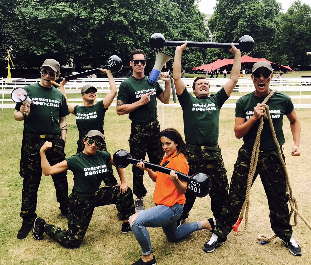 We are about to kick off Grosvenor Sports Day Look our competitors....we're tough!! #sportsday2017 #London #events #GrosvenorBootcamp