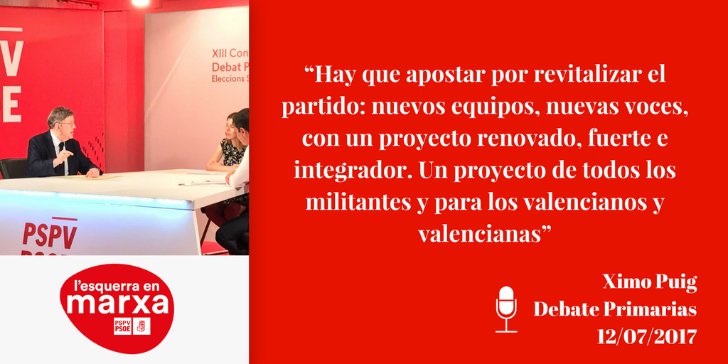 👥"Hay que revitalizar el partido con un proyecto renovado, fuerte e integrador" #AmbXimoGuanyem #DebatPSPV