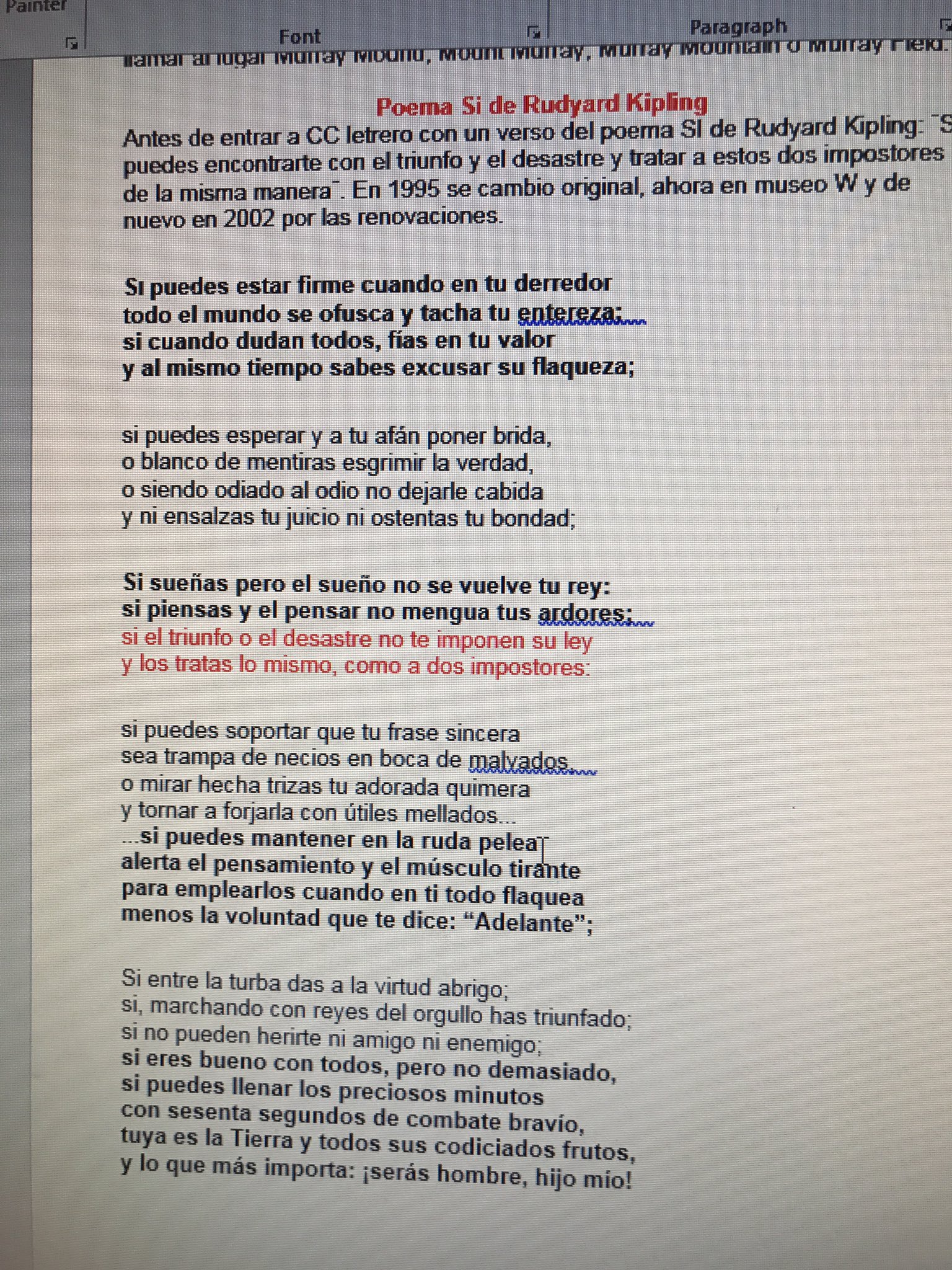 Eduardo Varela 🇲🇽 on Twitter: "El poema "If" de Kipling, la frase en  color rojo cuelga en un letrero antes de salir a la CC #WIMBLEDONxESPN  https://t.co/hkTXEi80eC" / Twitter
