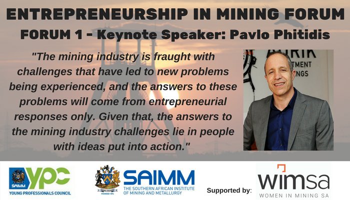 SAIMM1's tweet photo. Register now: https://t.co/xgi5KvVHV1 #YPC #SAIMM #MiningEntrepreneur https://t.co/b4nQGWRBps