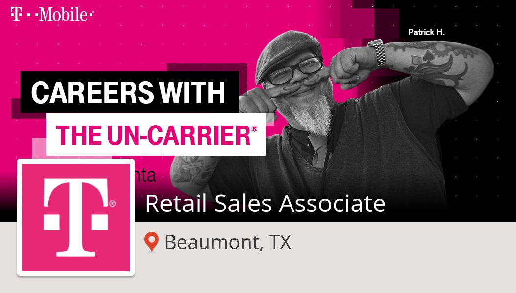 waldo143's tweet photo. #Retail #Sales Associate needed in #Beaumont at #TMobileCareers. Apply now! #job https://t.co/Ze3HIJ4tjV #BeMagenta https://t.co/MTBACduPjb