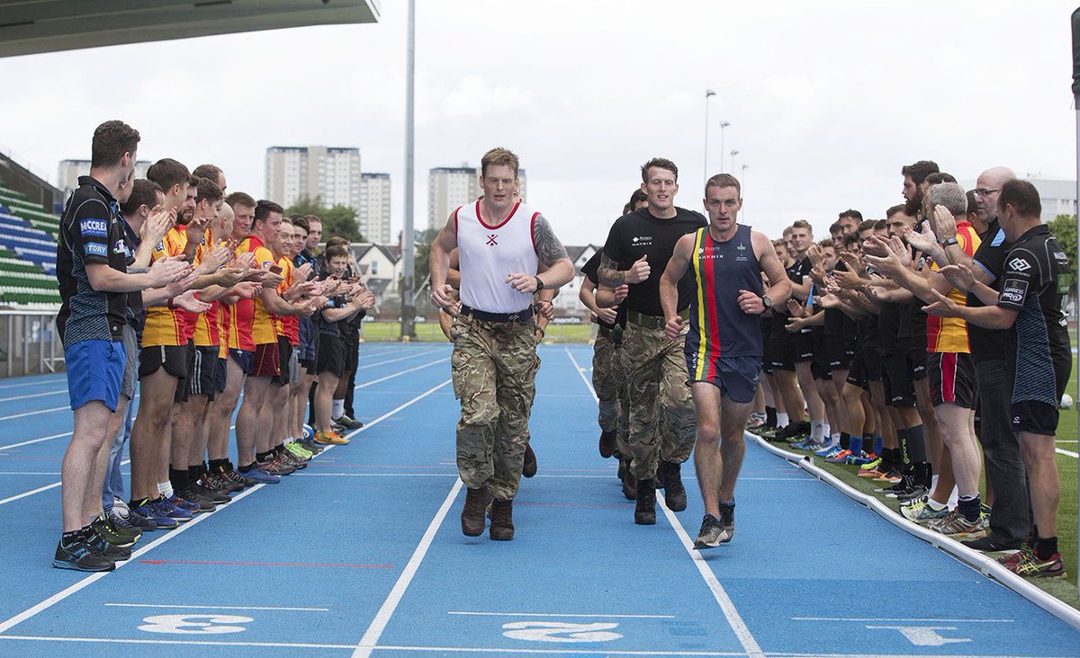 RoyalNavy's tweet photo. Royal Marines from Faslane-based #43Commando complete their element of the @RM1664Challenge at Glasgow Rangers https://t.co/JxvK9EVsxi https://t.co/FqvN2WNWqy