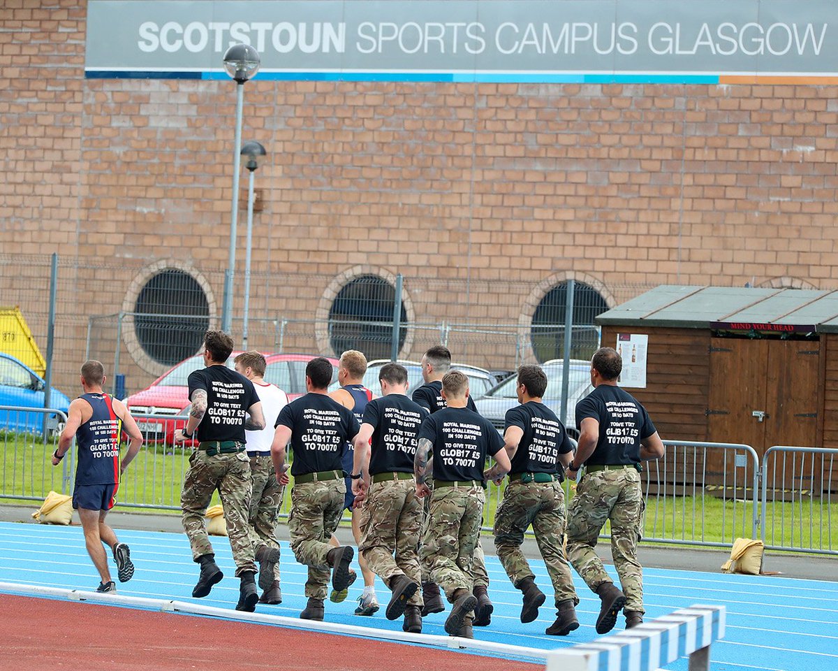 RoyalNavy's tweet photo. Royal Marines from Faslane-based #43Commando complete their element of the @RM1664Challenge at Glasgow Rangers https://t.co/JxvK9EVsxi https://t.co/FqvN2WNWqy