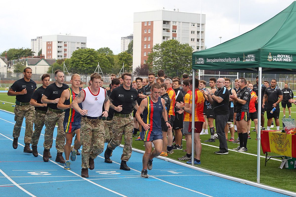 RoyalNavy's tweet photo. Royal Marines from Faslane-based #43Commando complete their element of the @RM1664Challenge at Glasgow Rangers https://t.co/JxvK9EVsxi https://t.co/FqvN2WNWqy