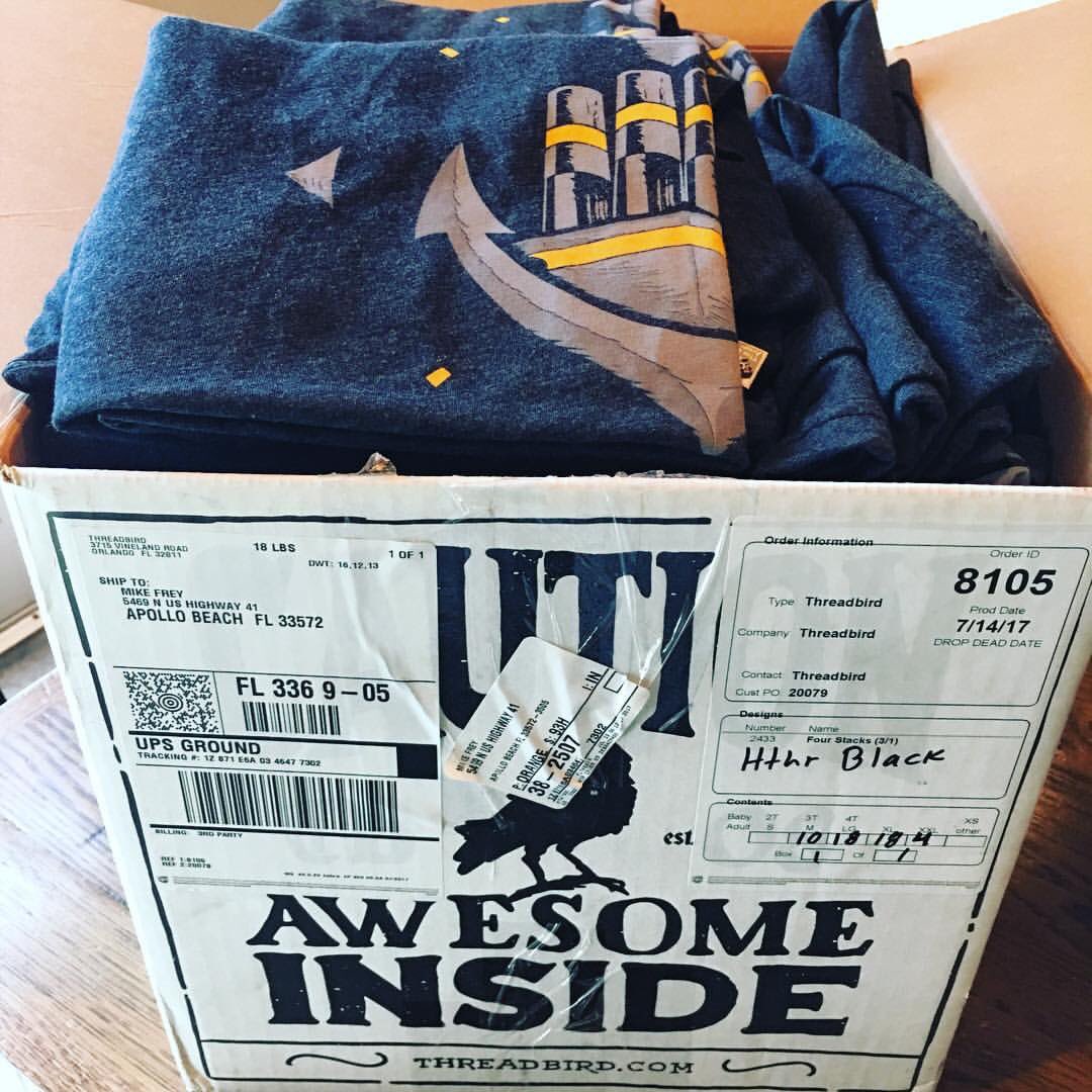 fourstacksbrew's tweet photo. A new order of Four Stacks anchor tees has arrived! Yes, we have small-XXL! #shirtsfordays #fourstacks #merch #abfl https://t.co/IMpOcAUFs0