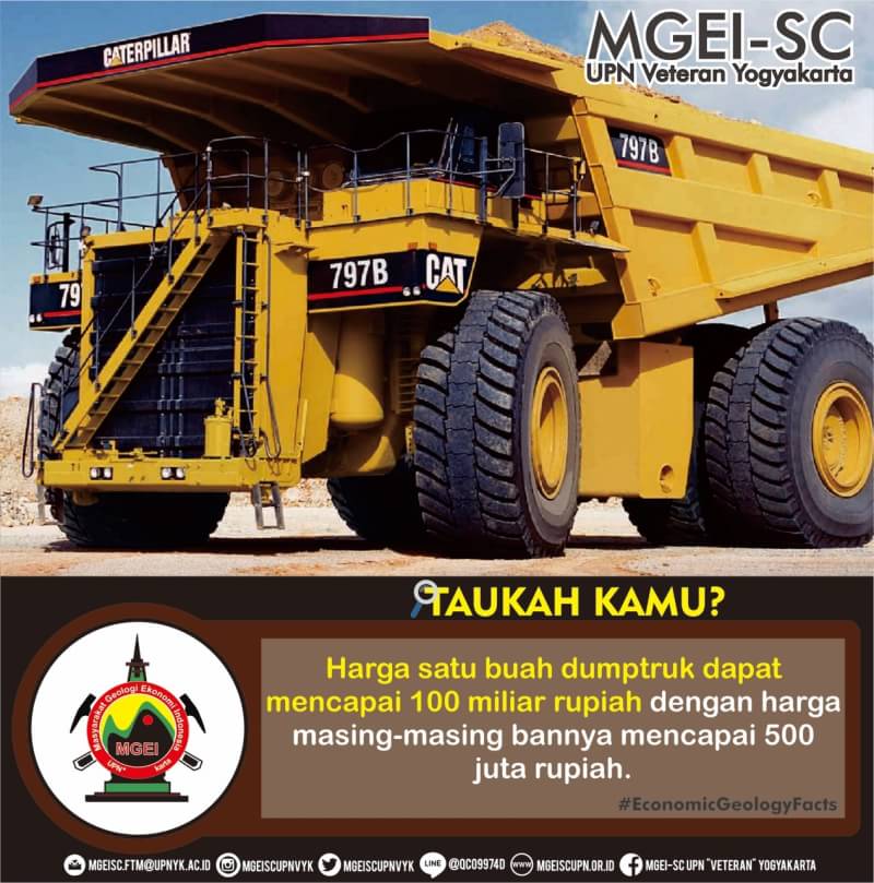 Harga 1 buah dumptruck tambang adalah 100 miliar. Masing-masing ban harganya 500 juta rupiah, ini merupakan harga termahal untuk sebuah ban.