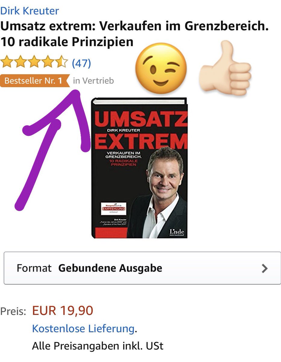 dirkkreuter's tweet photo. #Amazon #Bestseller #Vertrieb #Verkaufstrainer #Verkaufstraining #UmsatzExtrem https://t.co/sdpVRdRFlT