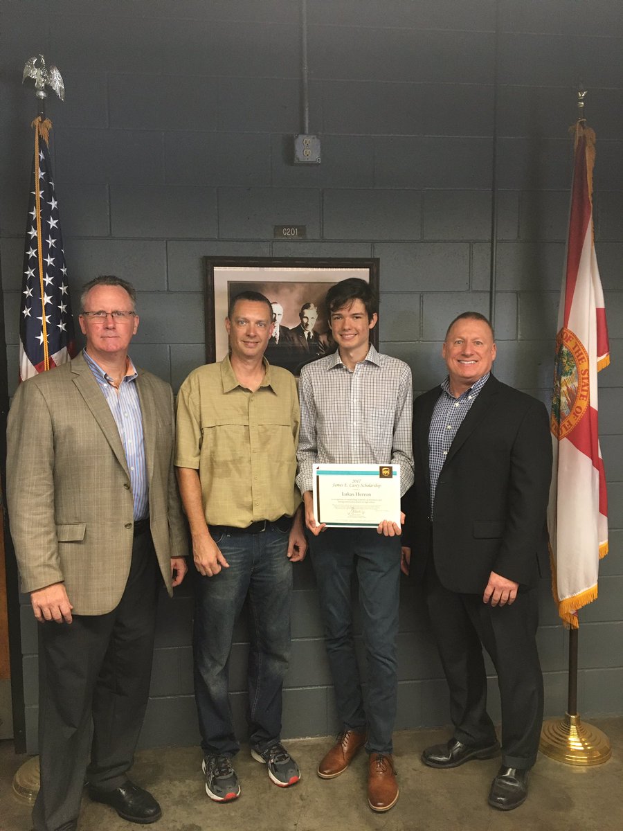 Tom Acquaviva congratulates:  2017 James E. Casey Scholarship Winner - Lukas Herron son of Southeast Service Provider Chad Herron.