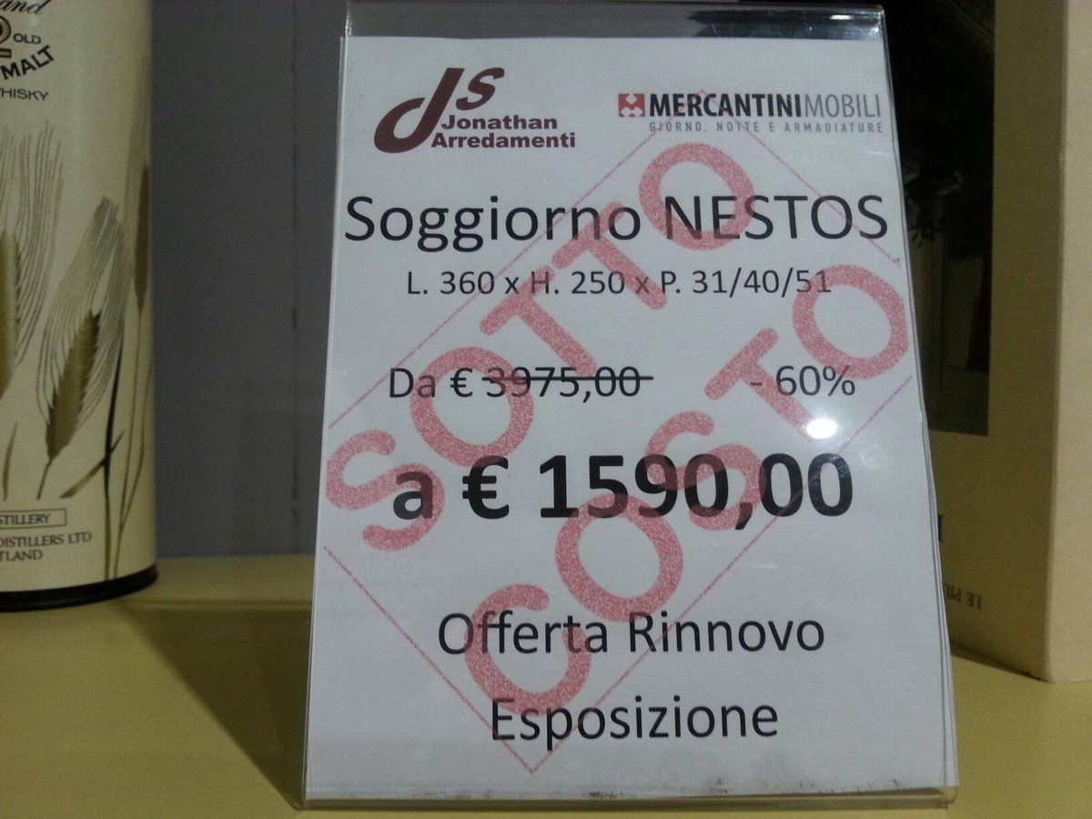 SOTTO COSTO!!!
RINNOVO ESPOSIZIONE!
jonathanarredamenti.com ( Roma)