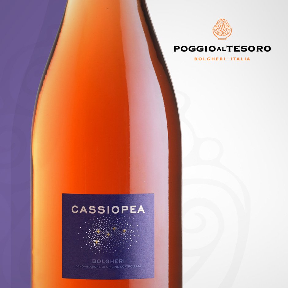 Cassiopea: rosato ottenuto da vitigni di Cabernet Franc e Merlot, renderà indimenticabili i vostri aperitivi. #poggioaltesoro #cassiopea