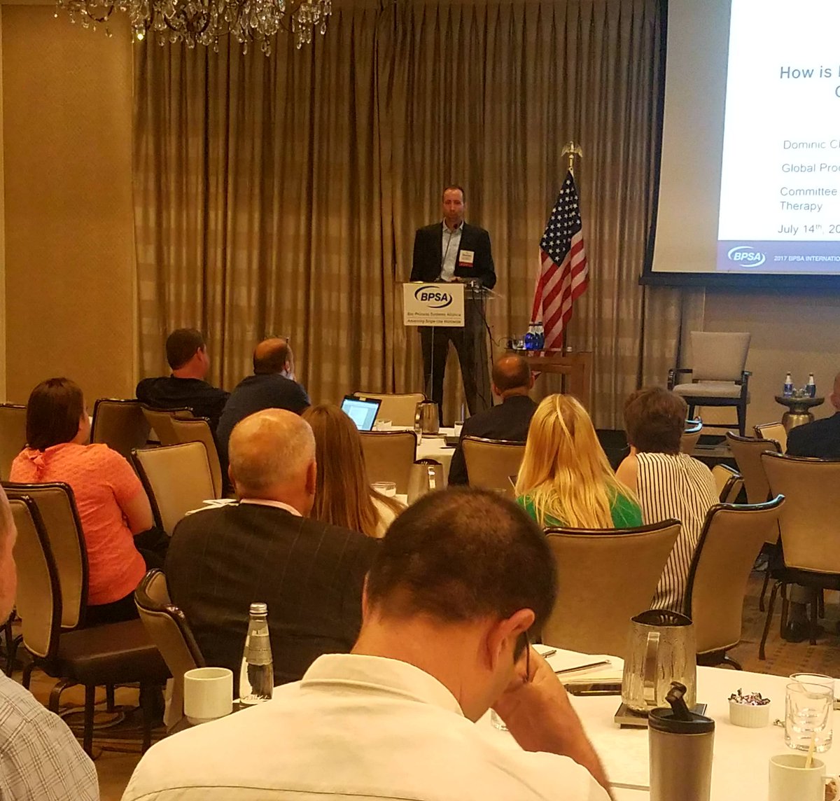 BPSAsocma's tweet photo. Dominic Clarke @CharterMedical facilitating discussion on how @BPSAsocma addressing the Cell and Gene Therapy Market! #BPSASummit17 https://t.co/C1FtK6ZLUP