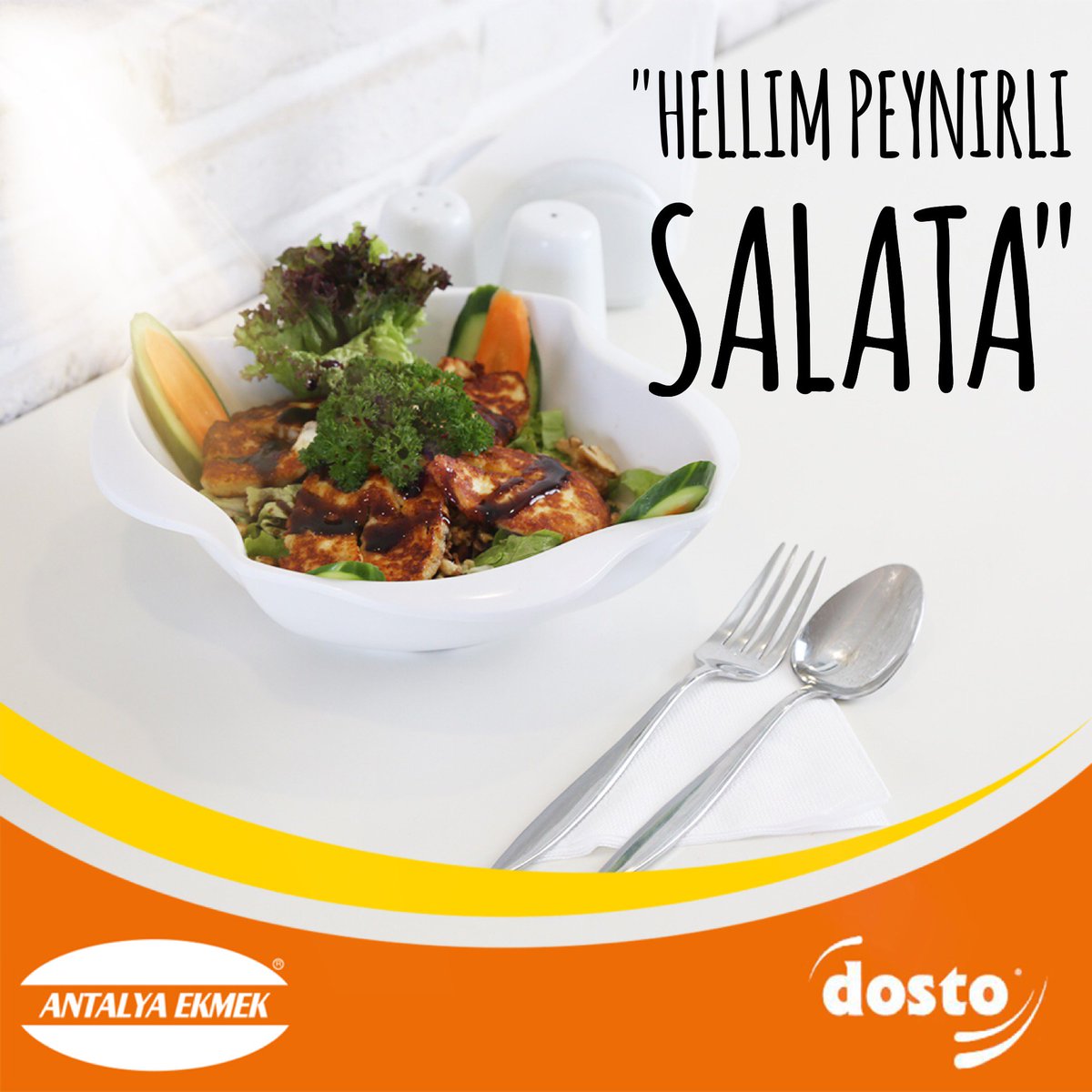 '' Diyetlerin vazgeçilmez öğünü olan Hellim Peynirli salata ile formda kalmanız çok kolay :) ''