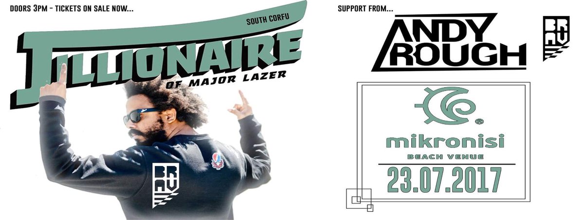 Brave's Andy Rough will be supporting <a href="/jillionaire/">JILLIONAIRE</a>  on the 23rd at <a href="/mikronisi_bar/">Mikronisi Beach Bar</a> in south Corfu! Tickets Available NOW!!!!!!