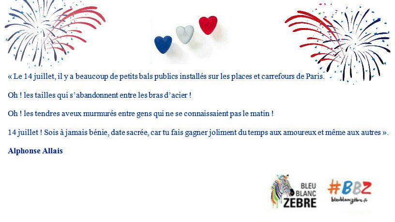 Bleu Blanc Zebre Joyeux Bal Du 14juillet Voici Une Jolie Citation D Alphonse Allais Pour Feter Ce Jour Profitez En Bien Amour Love Enjoy T Co Rbol1b5neg Bleu Blanc Zebre Joyeux Bal Du 14juillet Voici Une Jolie Citation D Alphonse Allais Pour Feter Ce Jour Profitez En Bien Amour Love Enjoy T Co Rbol1b5neg