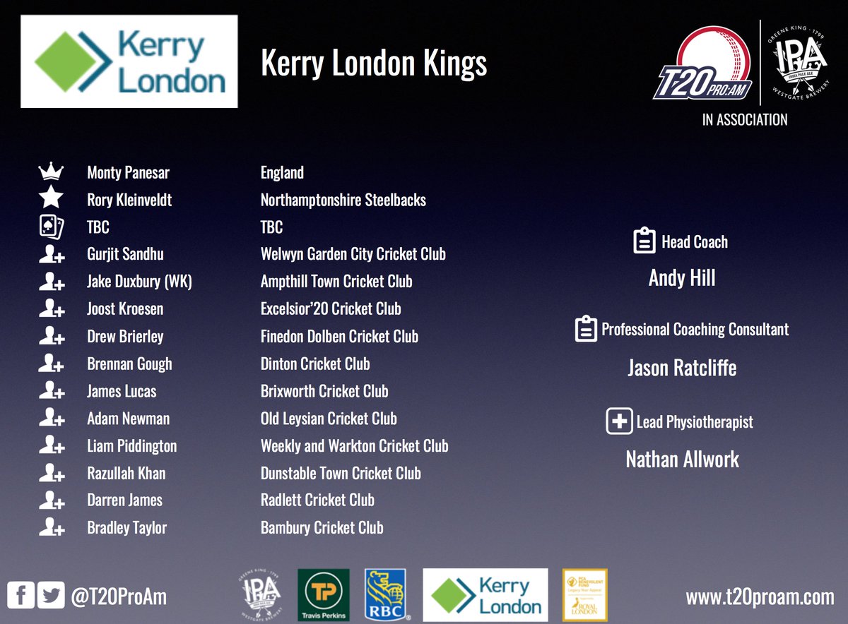 T20 Pro:Am (@t20proam) on Twitter photo ready for another <a href="/T20ProAm/">T20 Pro:Am</a> squad announcement,this time its your <a href="/KerryLondonLtd/">Kerry London Ltd</a> KINGS <a href="/MontyPanesar/">Monty Panesar</a> <a href="/RoryK_9/">Rory Kleinveldt</a> <a href="/jasondratcliffe/">Jason Ratcliffe</a> <a href="/AjhCricket/">AJH Cricket 🇺🇦</a> ready for another <a href="/T20ProAm/">T20 Pro:Am</a> squad announcement,this time its your <a href="/KerryLondonLtd/">Kerry London Ltd</a> KINGS <a href="/MontyPanesar/">Monty Panesar</a> <a href="/RoryK_9/">Rory Kleinveldt</a> <a href="/jasondratcliffe/">Jason Ratcliffe</a> <a href="/AjhCricket/">AJH Cricket 🇺🇦</a>