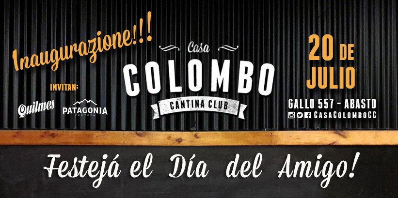 Hoy descansamos, pero el próximo estaremos con una buena <a href="/cervezadviernes/">Cerveza del Viernes</a> !
20/7 celebramos la #Apertura de #CasaColomboCC! 🤪🍻🍕🍔
#BeerFriday