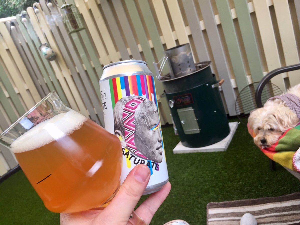 Perfect Dublin summer evening setup. Best mate, BBQ and this IPA which is, essentially sunshine and happiness in a can <a href="/whiplashbeer/">Whiplash Beer</a>