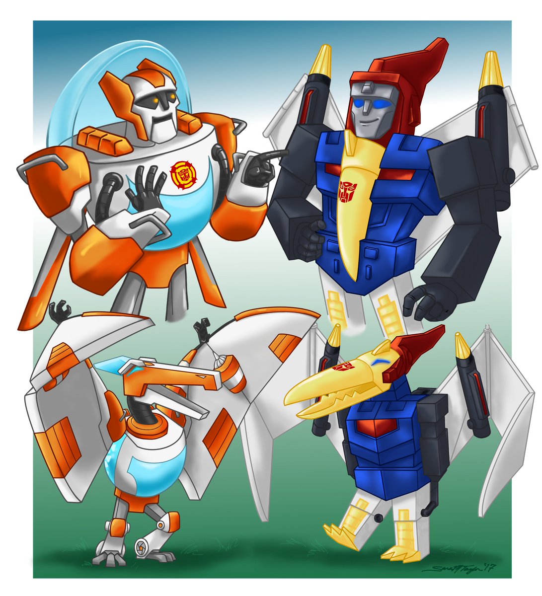 Sierenthe's tweet image. Here is a Blades and Swoop having some fellow-pterodactyl-dinobot fun. #rescuebots #RescueBotBlades #DinobotSwoop #transformers
