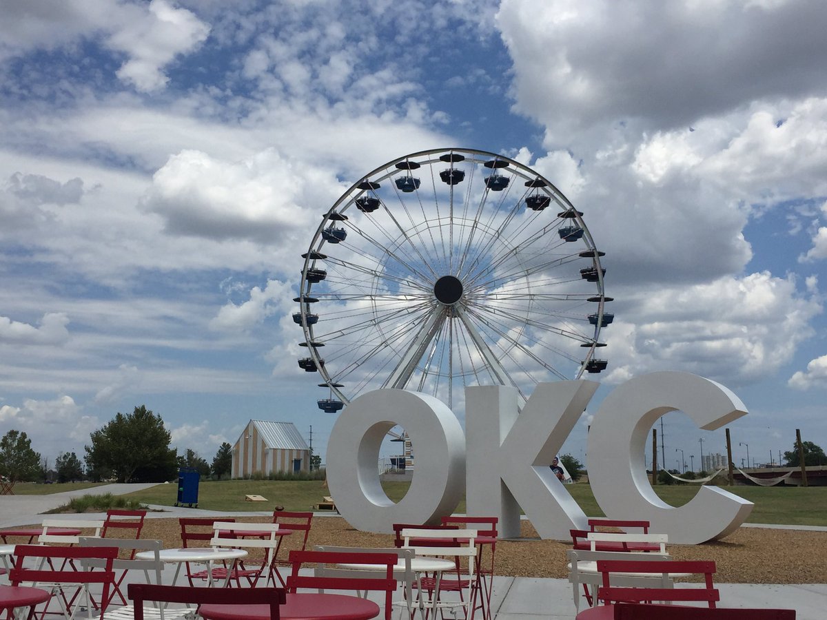 AdventureRoadOK's tweet photo. It's Friday and we're hanging at @WheelerWheelOKC. 🎡 #winning #SeeOKC https://t.co/h68cHib9c8