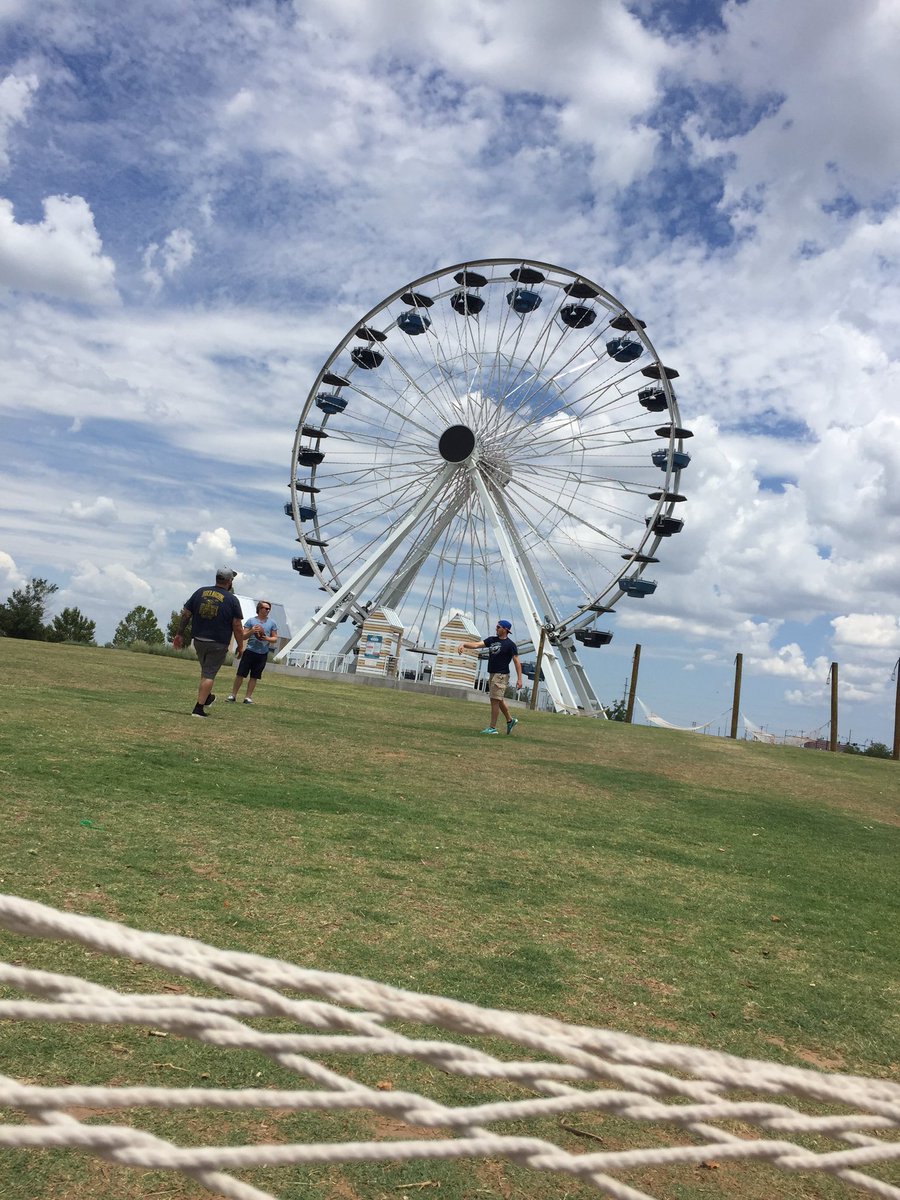 AdventureRoadOK's tweet photo. It's Friday and we're hanging at @WheelerWheelOKC. 🎡 #winning #SeeOKC https://t.co/h68cHib9c8