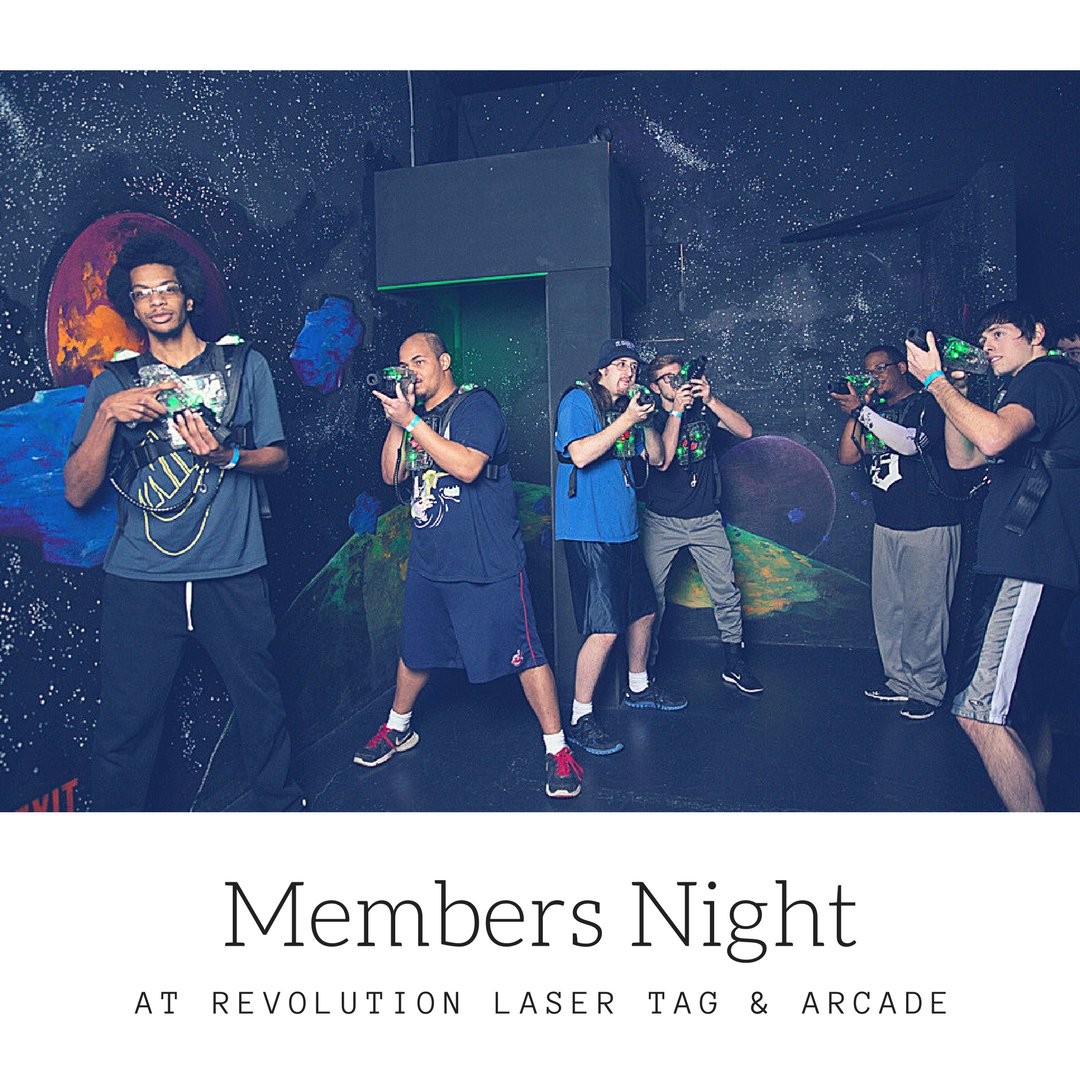 RevLaserTag's tweet photo. It's Friday, which means Members Night. $15 all you can play 6-10p. Must show Laserforce card. Come join the fun! #ItsTimeForTag #Zombies https://t.co/7H4wb3UwzP