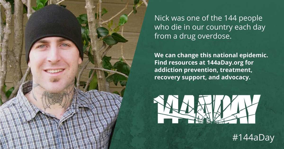 144aDay's tweet photo. If Nick had help finding "long-term, affordable care, I believe he would be alive today," writes Nick's dad, Jim. https://t.co/Y1VY9buG1C https://t.co/5owzOLcCWt
