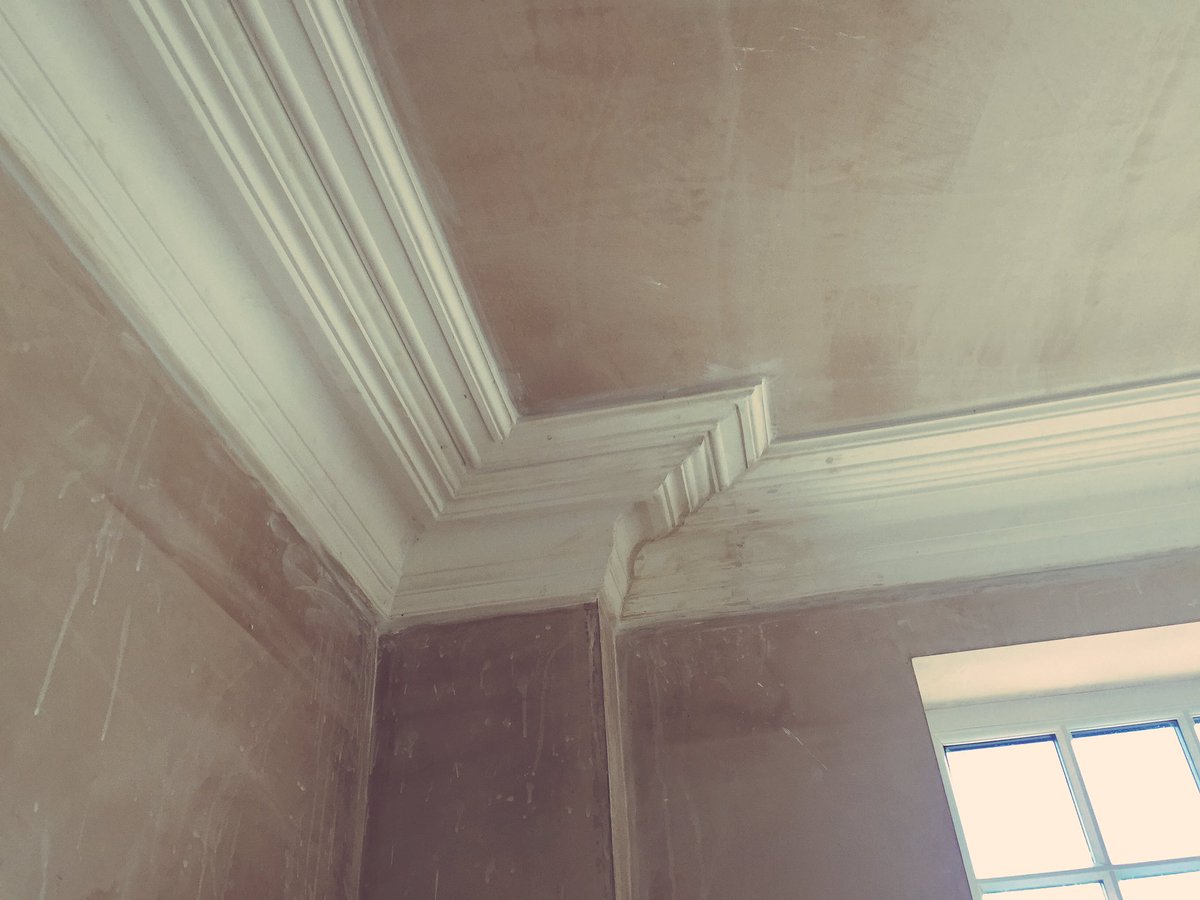 Beautiful moulded cornice to replace the original that was too badly damaged to restore at our Rhiwbina Hill renovation #Cardiff #renovation
