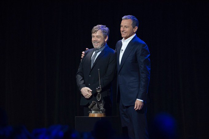 Mark Hamill and Bob Iger at D23 2019