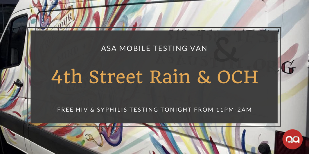 q_austin's tweet image. Come by downtown for free HIV and syphilis testing 11pm-2am. #TestATX