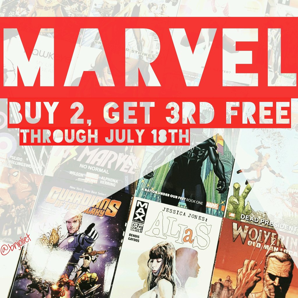 M4RVELCOM1CS's tweet photo. BN Joliet @BNJolietIL: #GetPopCultured w/ B&amp;N: #M4RVEL Graphic Novels are buy 2, get the 3rd #FREE through… https://t.co/v2QqMlg4OY #marvel https://t.co/c2HC2fXhhM