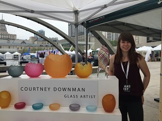 glassartsatwork's tweet photo. Hey! How did the @BeeKingdomGlass #Canada150 rocket blast into Courtney Downman's show? Her textured glass is in SA46! #artglass #artsatwork https://t.co/U6zzFRlieO