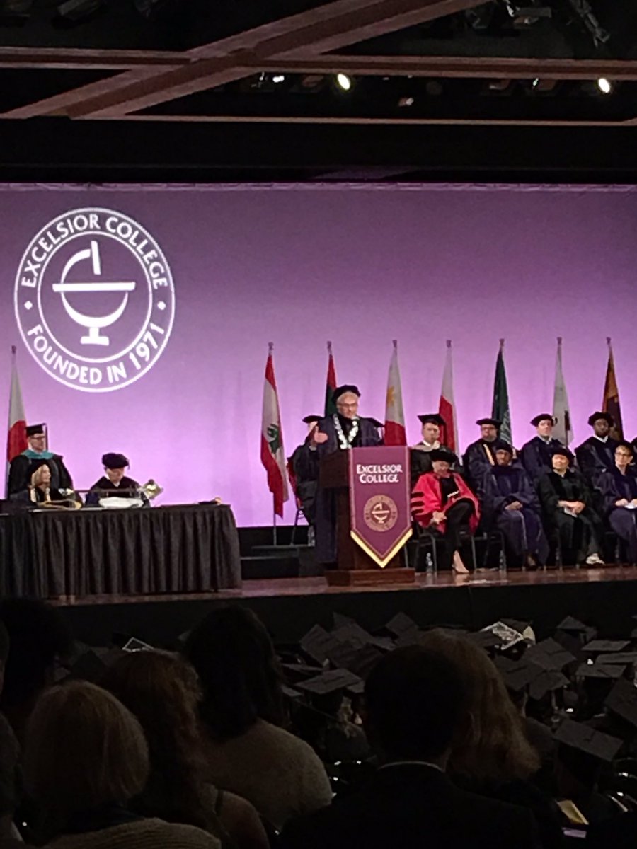 SimoneArrington's tweet photo. "I accept the charge to lead the College &amp; propel Excelsior College into the future." Dr. Jim Baldwin's inauguration speech #ExcelsiorProud https://t.co/TbqB5Idh80