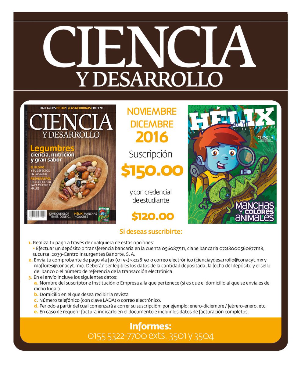 Hacer la cama Preguntar Galleta Conahcyt México on Twitter: "Los mejores temas de divulgación para niños y  adultos están en nuestra revista #CienciaYDesarrollo y el suplemento  #Hélix, ¡suscríbete! https://t.co/vexMo3reor" / Twitter