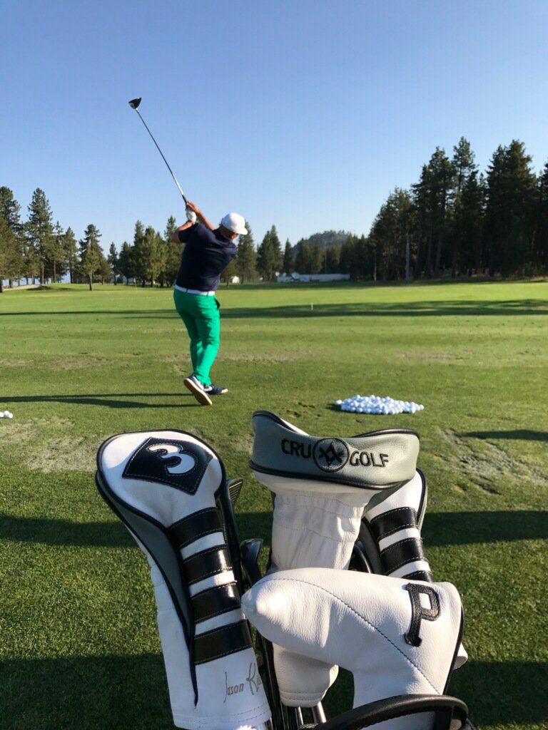 Big thanks and shoutout to Adam Blake and <a href="/crugolf/">CruGolf</a> for the headcovers on my clubs for <a href="/ACChampionship/">American Century Championship</a>! #custombycru