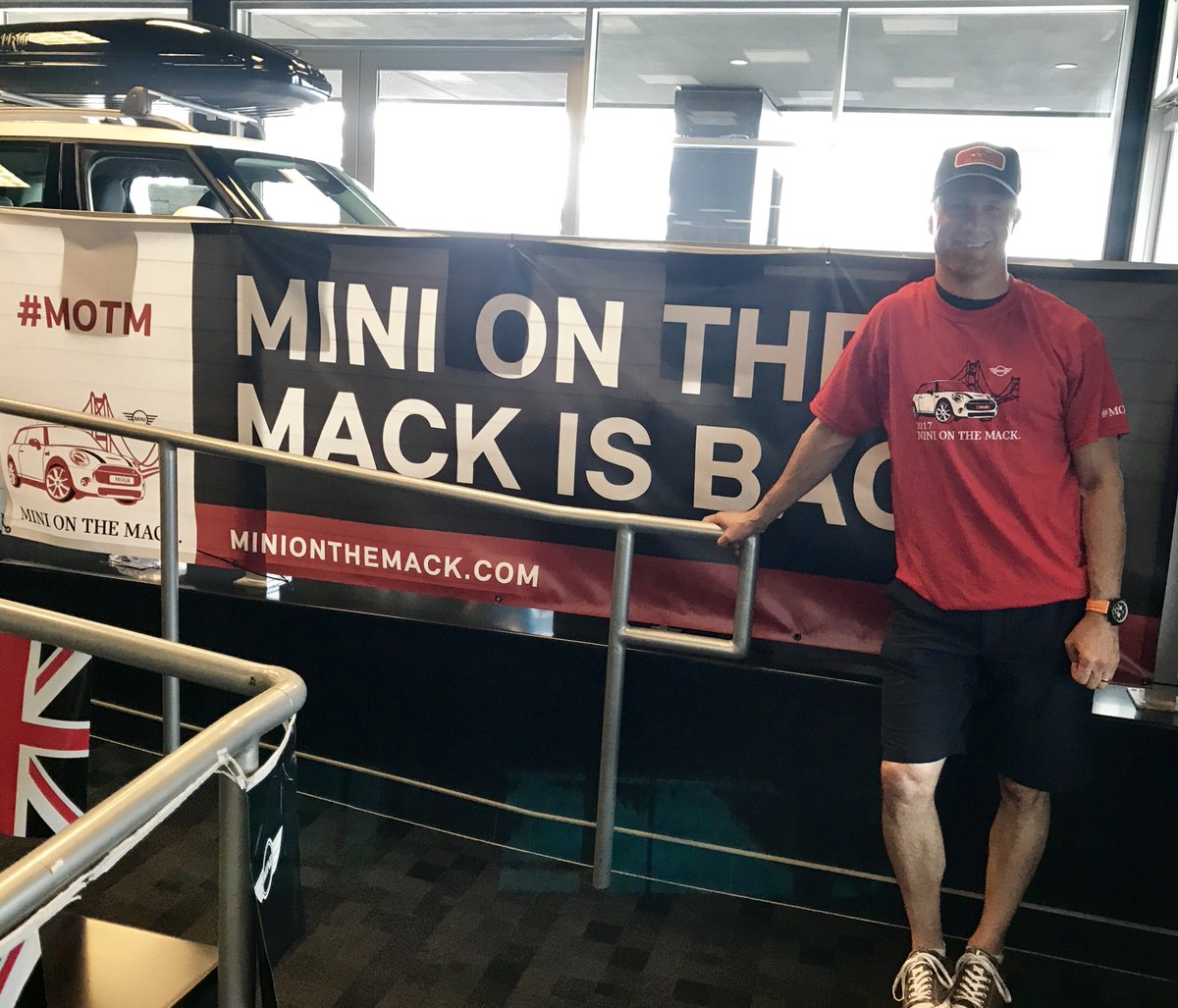 MINIontheMack's tweet photo. #MINIofGrandRapids had a visitor today! @lapmotorsports driver, @MLaMarra! He looks pretty awesome in #MOTM gear! #MINIontheMack @MINIUSA https://t.co/XPhuGYYv3n