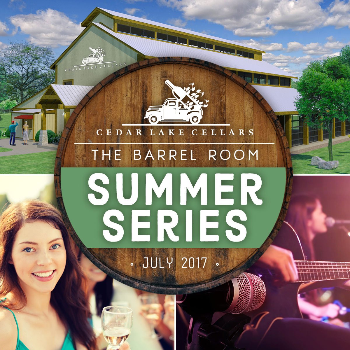 CedarLakeWinery's tweet photo. Bring your friends and party with us in The Barrel Room every Saturday this July! Check out the lineup: https://t.co/CM4eDUNwhB https://t.co/9VsVSZWosj