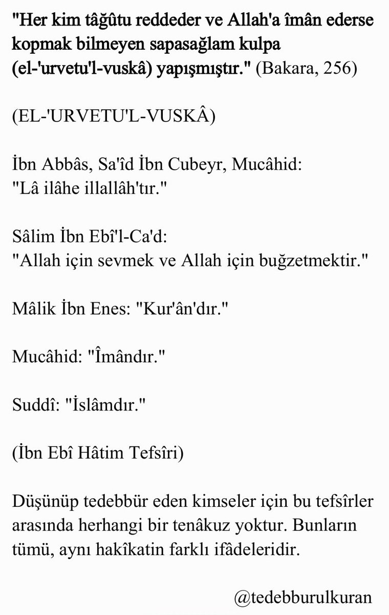 Selefin Tefsîri (@tedebburulkuran) on Twitter photo 