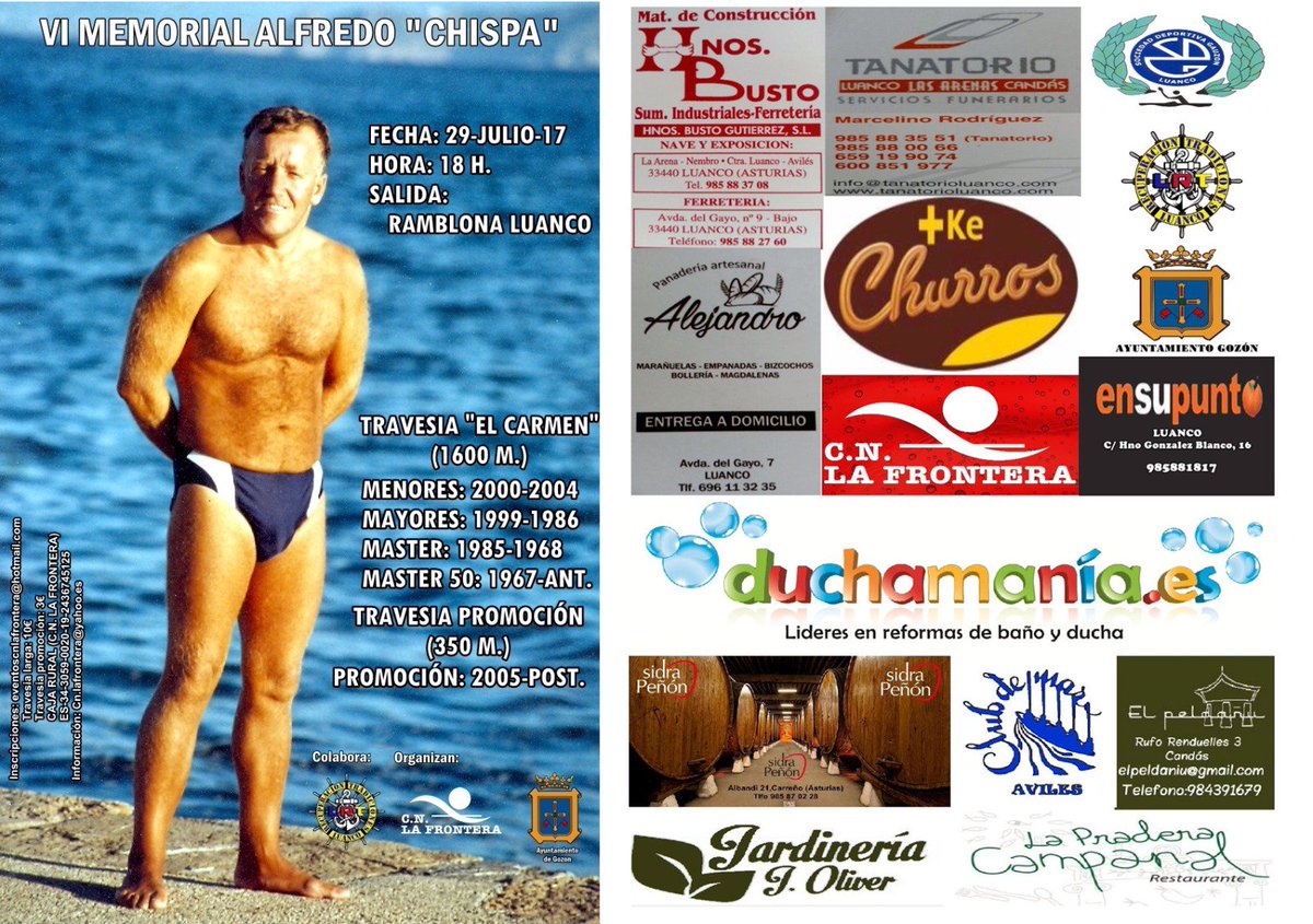 #travesianado #luanco 29/7 #gracias #patrocinadores #estonosepara #nadacomonadar #aguasabiertas <a href="/duchamania/">Brand</a> <a href="/LRT_Tradiciones/">Luanco Tradiciones</a> <a href="/TurismoGozon/">Portal Cabo Peñas</a>