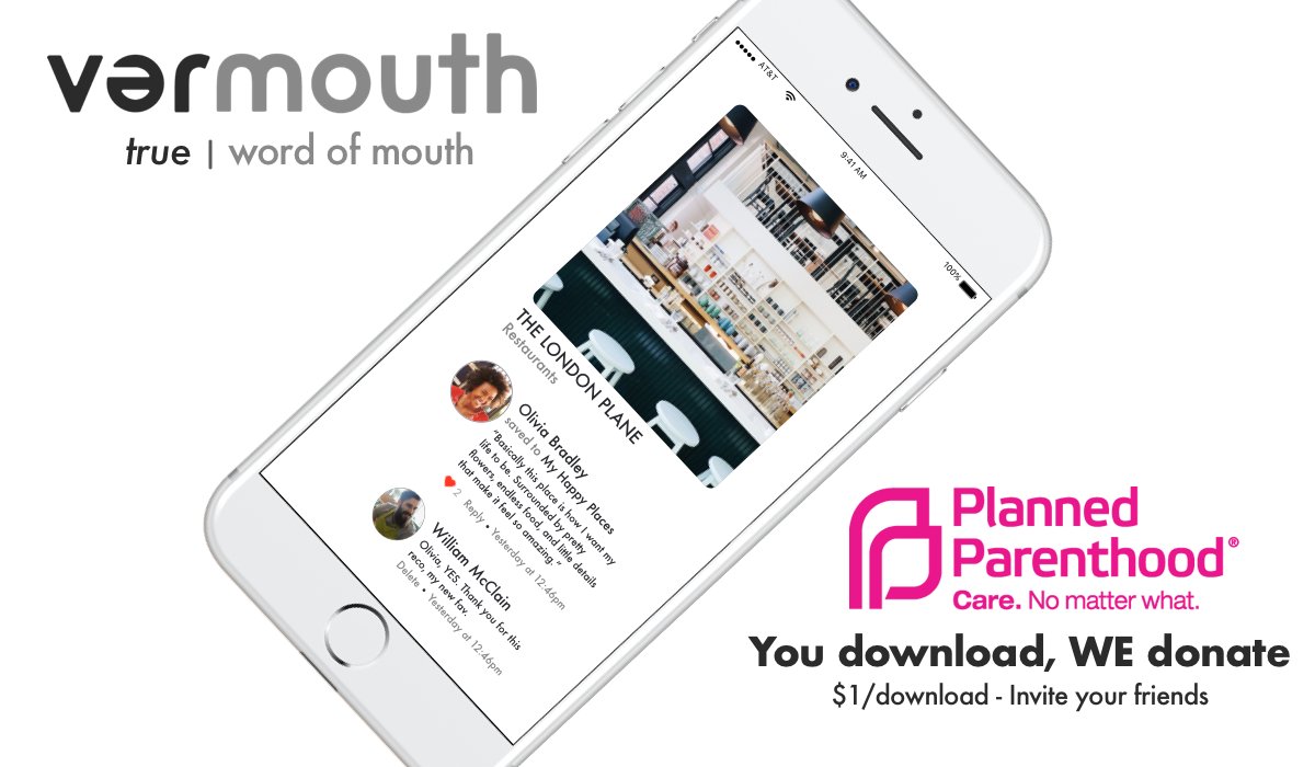 We are excited to partner with <a href="/VermouthApp/">Vermouth</a> to raise money for <a href="/PPact/">Planned Parenthood Action</a>. Download now to donate $1.

Download here >> itunes.apple.com/us/app/vermout…