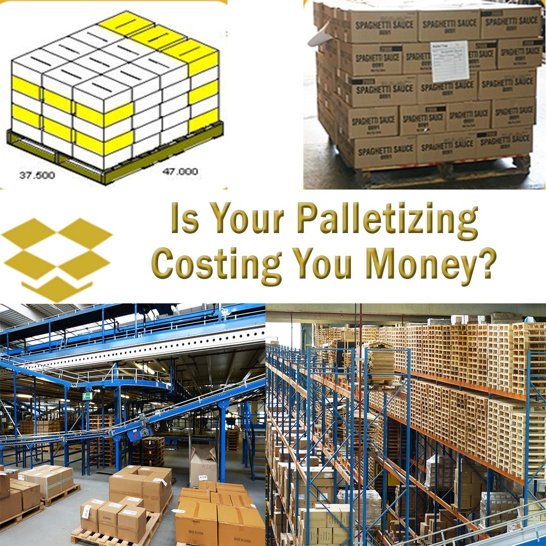 TheGoldenBox's tweet image. Palletization is an area that you can gain profits with a few minor changes. how many packages are on each skid and how to prevent damage.