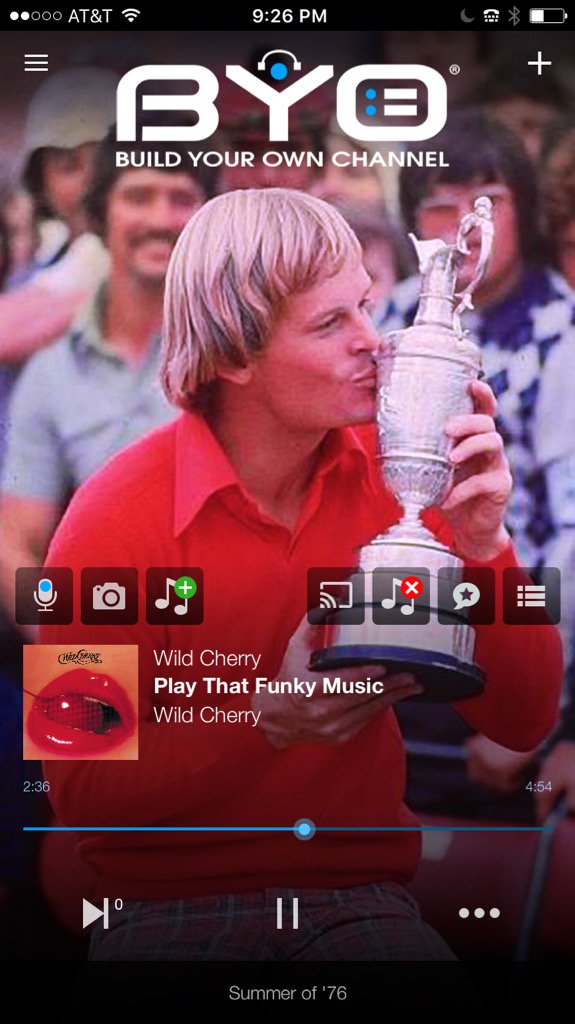 rickdees's tweet photo. You want to crank up your weekend? Put on your headphones and listen to this channel ! The Open 1976. #byochannel https://t.co/AILTX7jtru