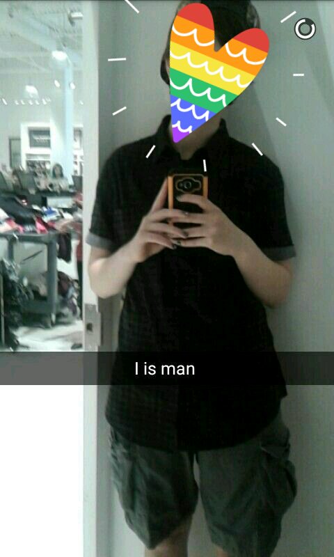 Burnout_killjoy's tweet photo. @GodHatesMiles first time wearing men's clothes thank you for giving me the courage to accept myself https://t.co/AJ9kZvgMlh