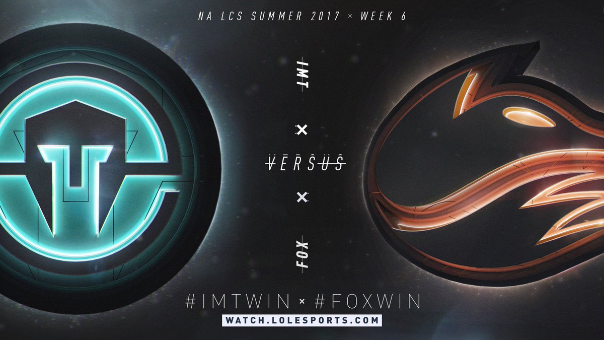 lolesports's tweet photo. Coming up next in the #NALCS:

@Immortals vs. @echofoxgg! #IMWIN #FOXWIN

📺 https://t.co/UNRhCENmcW https://t.co/dPBTivXzu4